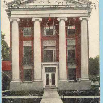 Postcard: Masonic Temple, Kewaunee, Illinois. Postmarked August 14, 1907