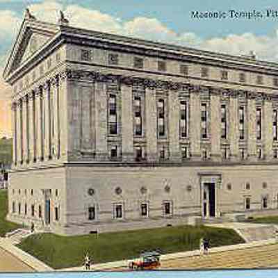 Postcard: Masonic Temple, Pittsburgh, Pennsylvania. Postmarked February 21, 1916. From a collection of photos of Masonic Temples, collecto unknown