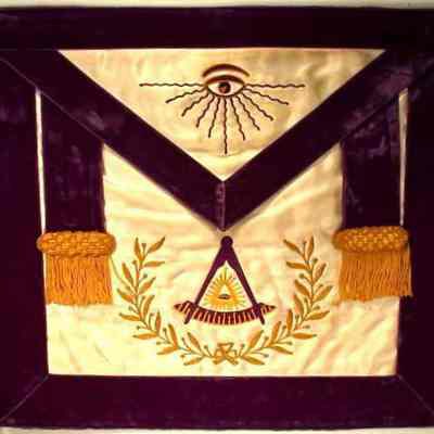 Apron: Grand Lodge Officer, Deputy Grand Master. Purple and white