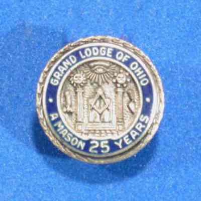 Pin, Fraternal: 25 Year Service pin from the Grand Lodge of Ohio