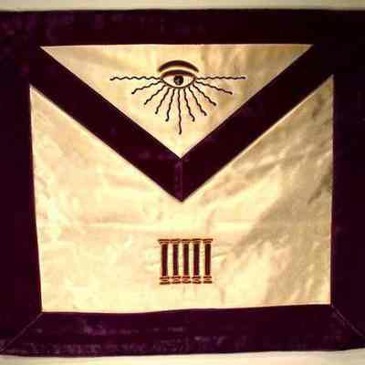 Apron: Grand Lodge Officer, Grand Orator. Purple and white