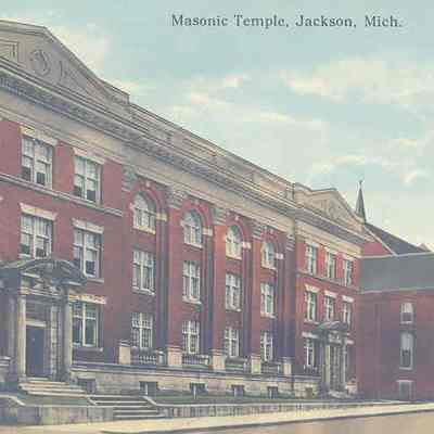 Postcard: Masonic Temple, Jackson, Michigan