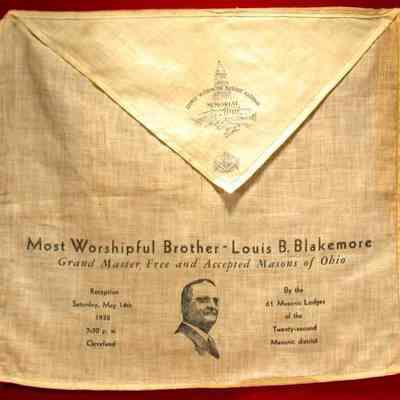 Apron: Presented to Louis B. Blakemore G.M., 22nd District, 5/14/38