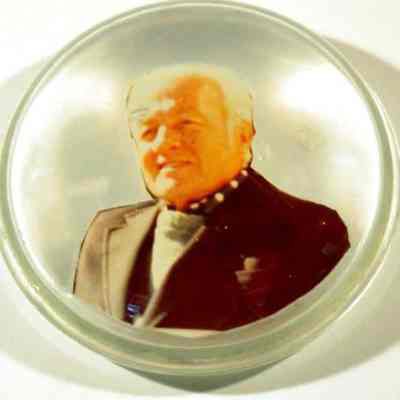 Paperweight: James J. Harbage, dated 1950