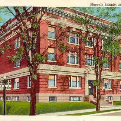 Postcard: Masonic Temple, Manistee, Michigan
