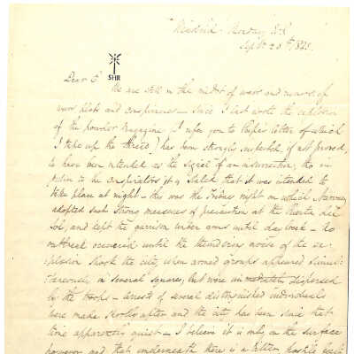 Letter from Alexander Hamilton III to Eliza Hamilton Schuyler
