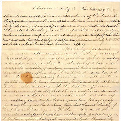 LETTER TO EMMA NICHOLAS (MALONEY) FROM ELIZA STORRS