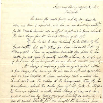 Letter from Alexander Hamilton III to James A. Hamilton and Mary (Molly) Hamilton