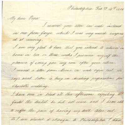 LETTER TO JUDGE JOSIAH HOFFMAN FROM MATILDA HOFFMAN