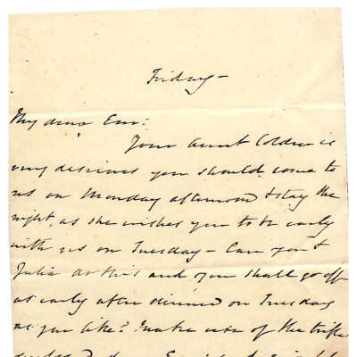 LETTER TO EMMA NICHOLAS (MALONEY) FROM FRANNY COLDEN