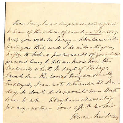 LETTER TO EMMA NICHOLAS MALONEY FROM ANNE HOFFMAN NICHOLAS
