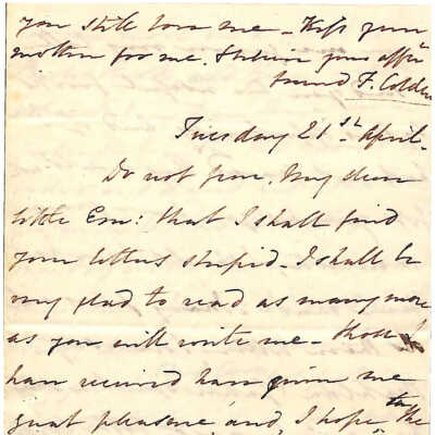 LETTER TO EMMA NICHOLAS (MALONEY) FROM FANNY COLDEN