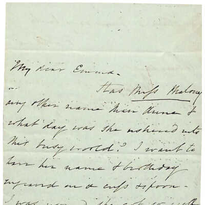 LETTER TO EMMA NICHOLAS MALONEY FROM F(RANCES) COLDEN
