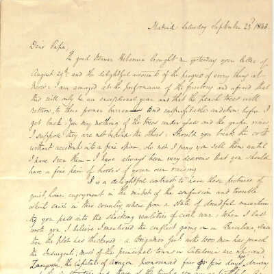 Letter from Alexander Hamilton III to James Alexander Hamilton