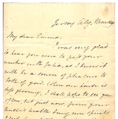 LETTER FROM EMMA NICHOLAS (MALONEY) FROM FRANCES COLDEN