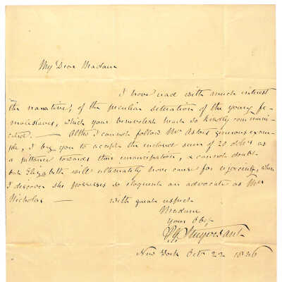 LETTER TO ANNE HOFFMAN FROM P. G. STUYVESANT