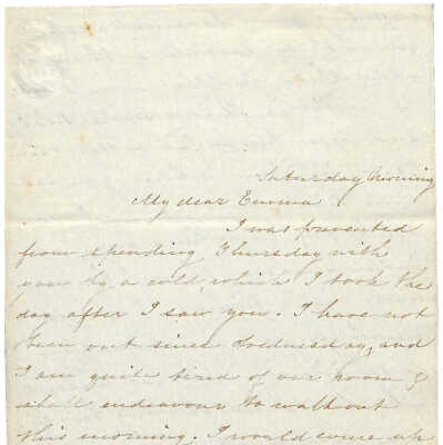LETTER TO EMMA NICHOLAS (MALONEY) FROM ELIZA STORRS