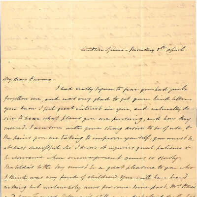 LETTER TO EMMA NICHOLAS HOFFMAN FROM FANNY COLDEN