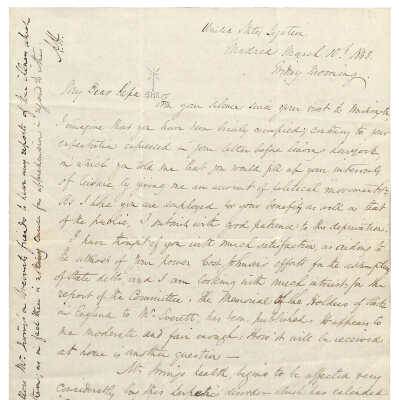 Letter from Alexander Hamilton III to James Alexander Hamilton