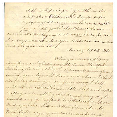 LETTER TO EMMA NICHOLAS (MALONEY) FROM ELIZA STORRS
