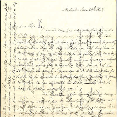 Letter from Alexander Hamilton III to James Alexander Hamilton