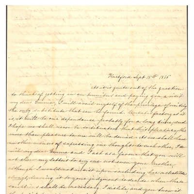 LETTER TO EMMA NICHOLAS (MALONEY) FROM ELIZA STORRS