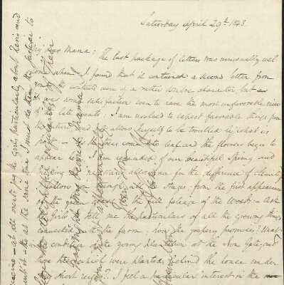 Letter from Alexander Hamilton III to Mary Morris Hamilton