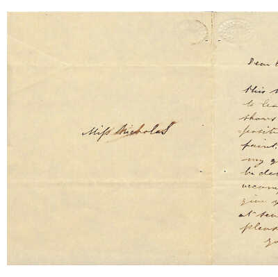 LETTER TO EMMA NICHOLAS (MALONEY) FROM ELIZA L. MASTERS