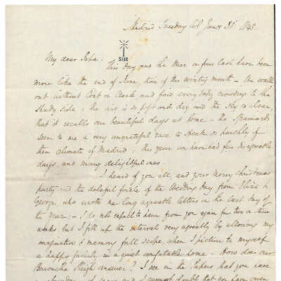 Letter from Alexander Hamilton III to James Alexander Hamilton