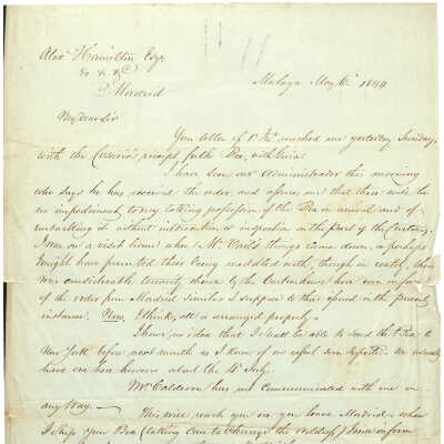 Letter from George Read to Alexander Hamilton, Jr.