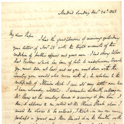 Letter from Alexander Hamilton III to James Alexander Hamilton