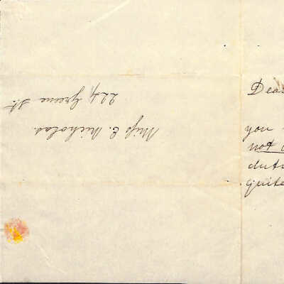 LETTER TO EMMA NICHOLAS (MALONEY) FROM MARY ELLA