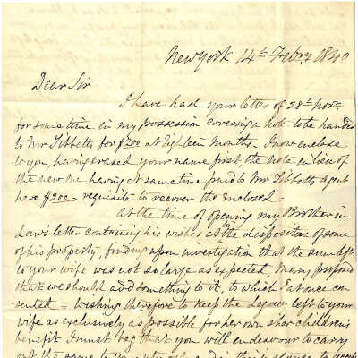 LETTER TO RICHARD S. MALONEY FROM JOHN A. KING SR.