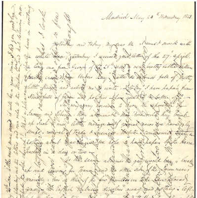 Letter from Alexander Hamilton III to Mary (Molly) Hamilton
