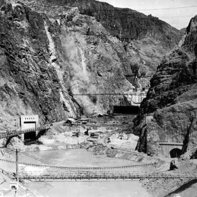 Hoover Dam. During construction.