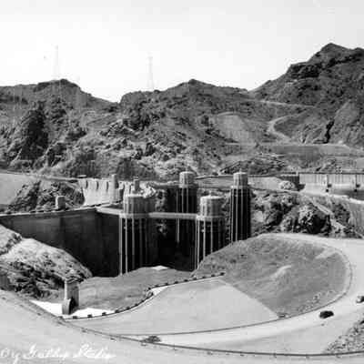 Hoover Dam showing towers.