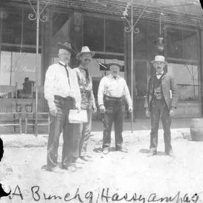 Four men in front of Beale Hotel