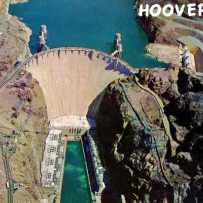 Aerial view of Hoover Dam.