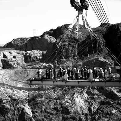 Hoover Dam. Dignitaries & reporters.