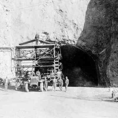 Hoover Dam. Lower portal during construction.