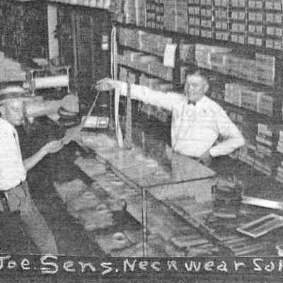 Salesman in dry good store