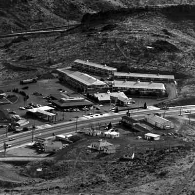 Aerial view of El Trovatore and Ramada Motels.