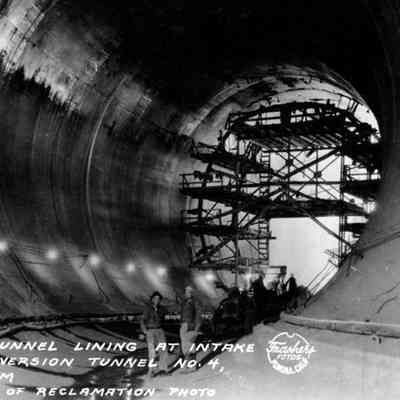 Hoover Dam. Completed tunnel lining.