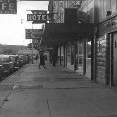 In front of Beale Hotel