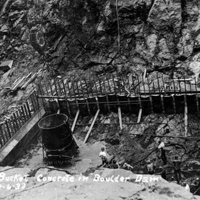Hoover Dam. First bucket of concrete.