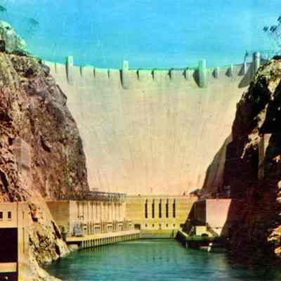 Backside view of Hoover Dam.