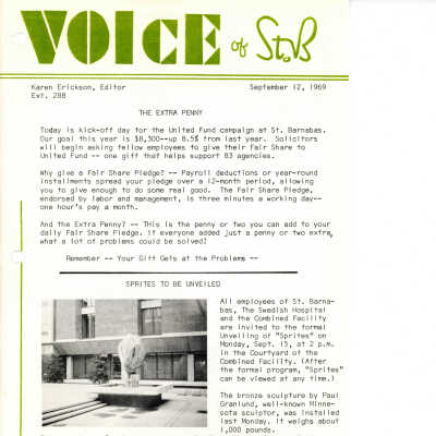 St. Barnabas Hospital "Voice of St. B" September 12 1969