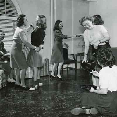 St. Barnabas Nursing Students Playing Records, around 1946