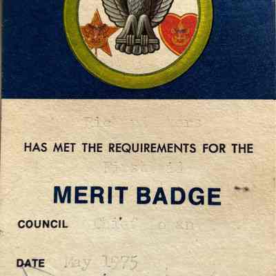 Boy Scout Merit Badge Card