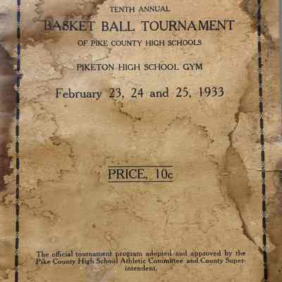 1933 Pike County Basketball Tournament Program